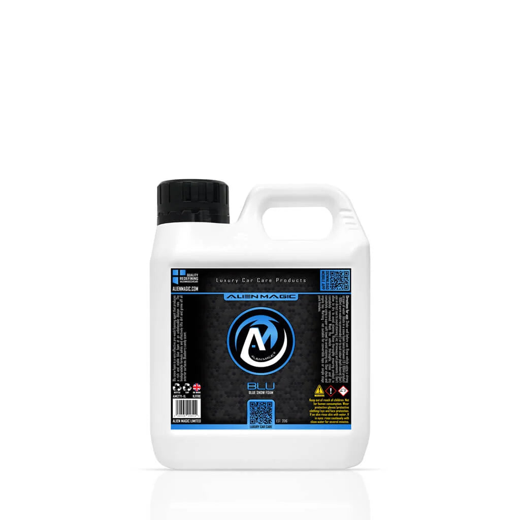 Blu | Blue Snow Foam Removes traffic film, dirt, road debris and salt with ease