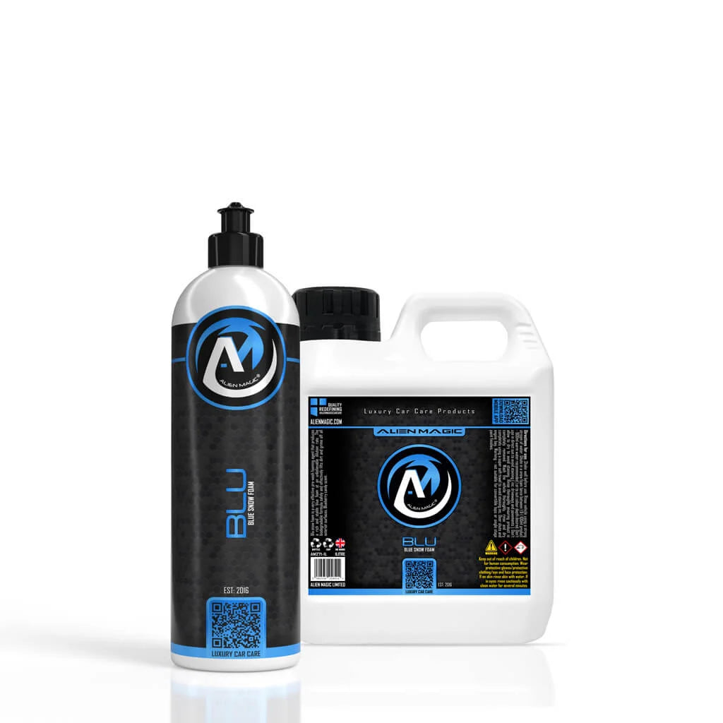 Blu | Blue Snow Foam Removes traffic film, dirt, road debris and salt with ease